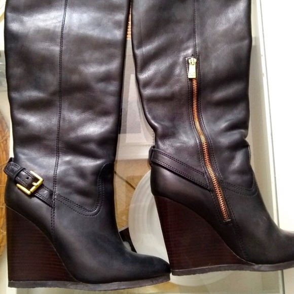 NWOT Coach leather wedge boots - Picture 3 of 3